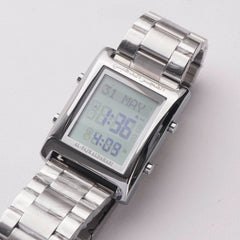 Al Fajr Al Dahabhi Azaan Watch Silver Chain