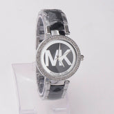 Women Chain Wrist Watch MK Silver Black