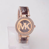 Women Chain Wrist Watch MK Rosegold Brown