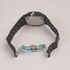 Mens Light Weight Watch With Fibre Material  Strap Black