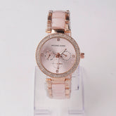 Women Chain Wrist Watch Rosegold Pink