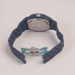 Mens Light Weight Watch With Fibre Material  Strap Blue