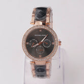 Women Chain Wrist Watch Rosegold Black