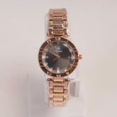 Woman Rosegold Chain Watch Black