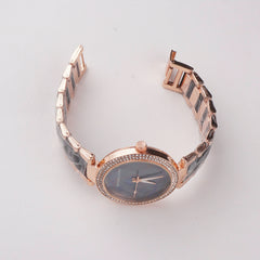 Women Chain Wrist Watch Marble Shade Rosegold Black