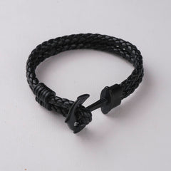 Black Rope Bracelet Anchor Design
