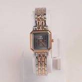 Two Tone Woman Chain Watch Black