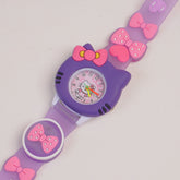 Kids Analogue Watch Kittey Purple