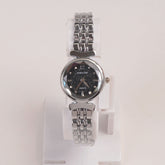 Silver Woman Chain Watch Black Dial