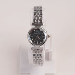 Silver Woman  Chain Watch Black Dial