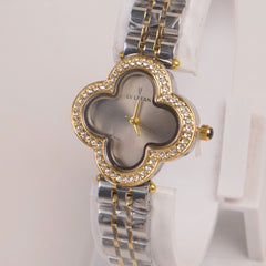 Two Tone Woman Chain Watch Grey Dial