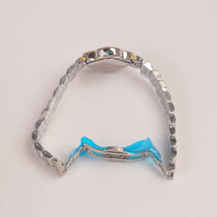 Two Tone Woman Chain Watch Grey Dial