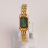 Golden Woman Chain Watch Green Dial
