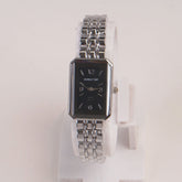 Silver Woman Chain Watch Black Dial