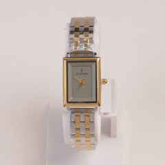 Two Tone Woman Chain Watch  Grey Dial