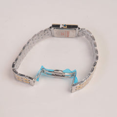Two Tone Woman Chain Watch  Grey Dial