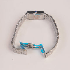 Woman Silver Chain Watch Grey Dial