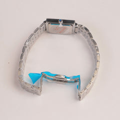 Woman Silver Chain Watch White Dial