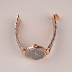 Women Chain Wrist Watch Plain Design Rosegold Black