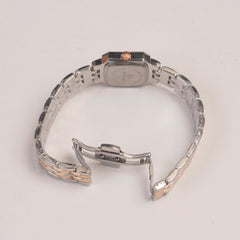 Two Tone Woman Chain Watch White