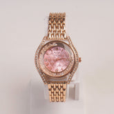 Woman Rosegold Chain Watch Pink Dial