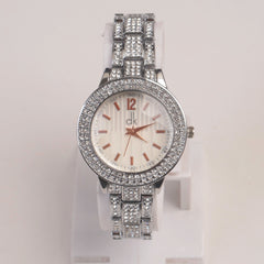 Woman Silver Chain Watch White Dial