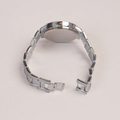 Woman Silver Chain Watch White Dial
