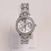 Woman Silver Chain Watch Silver Dial