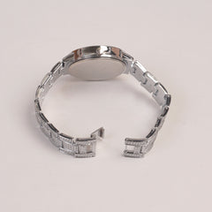 Woman Silver Chain Watch Silver Dial