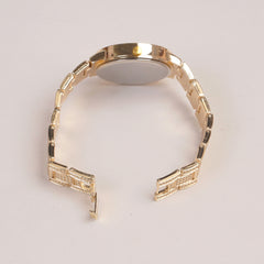Woman Golden Chain Watch Golden Dial