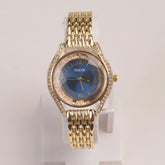 Woman Golden Chain Watch Blue Dial