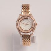 Woman Rosegold Chain Watch White Dial
