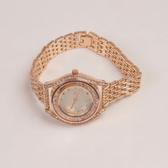 Woman Rosegold Chain Watch White Dial