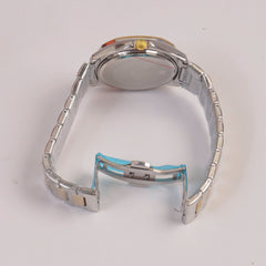 Two Tone Mans Chain Wrist Watch White Dial