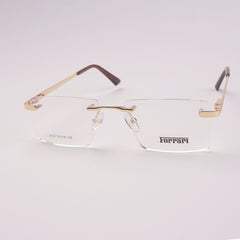 Frame less Optical Frame For Man & Woman Golden