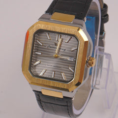 Man's Wrist Watch Grey Dial with Black Straps