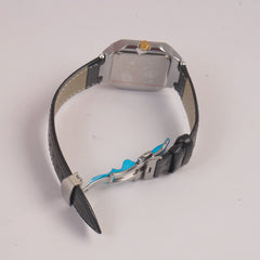 Man's Wrist Watch Grey Dial with Black Straps