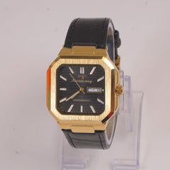 Man's Wrist Watch Black Dial with Black Straps