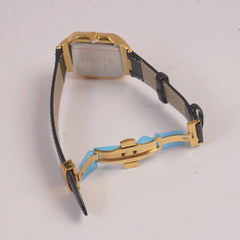 Man's Wrist Watch Black Dial with Black Straps