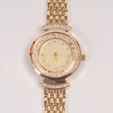 Woman Golden Chain Watch Golden Stone Dial