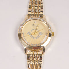Woman Golden Chain Watch Golden Stone Style