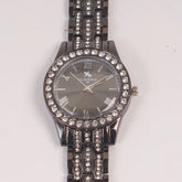 Woman Black Chain Watch Black Stone Style