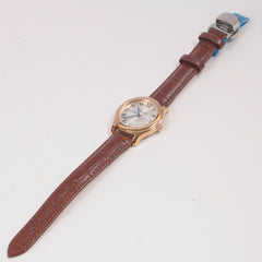 Woman Rosegold Dial Watch with Leather Straps