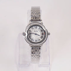 Woman Silver Chain Watch Silver Stone Dial
