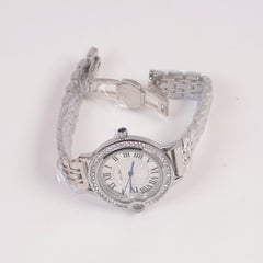 Woman Silver Chain Watch Silver Stone Dial