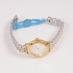 Two Tone Woman Silver Chain Watch Silver Dial 1