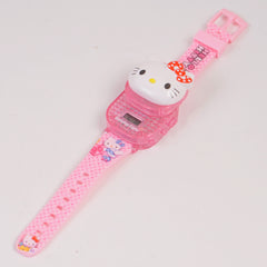 Kids Character digital watch Pink Kitty