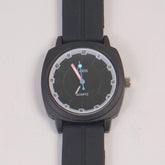 Woman Watch Black Dial With Rubber Straps