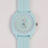Woman Watch Cyan Dial With Rubber Straps