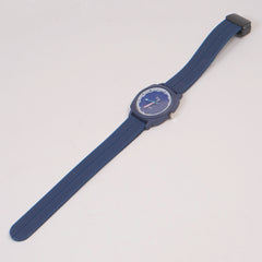 Woman Watch Blue Dial With Rubber Straps
